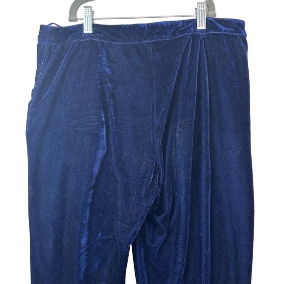 Sabine Blue Velvet Jogger Pants sz L - Picture 2 of 10